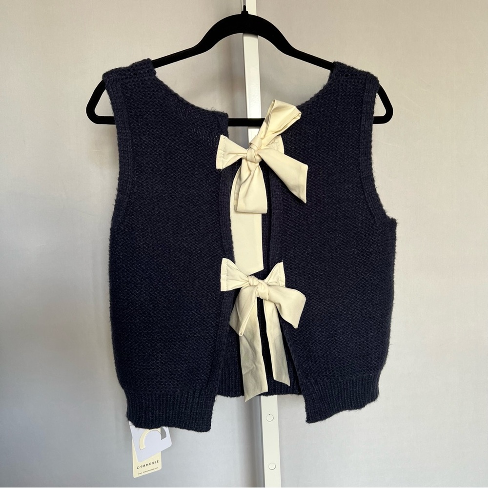 COMMENSE Bow Sweater Vest